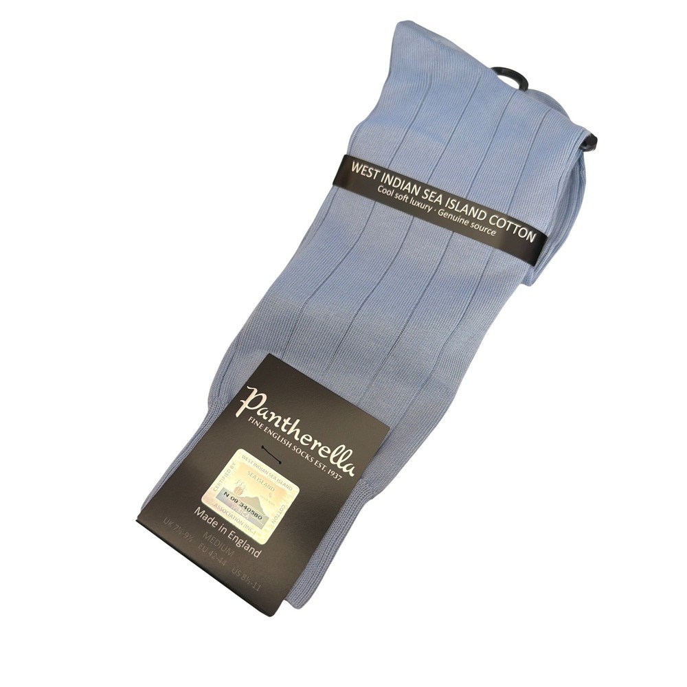 Y2K Pantherella Light Blue Socks Sea Island Cotton Luxury Preppy Heritage